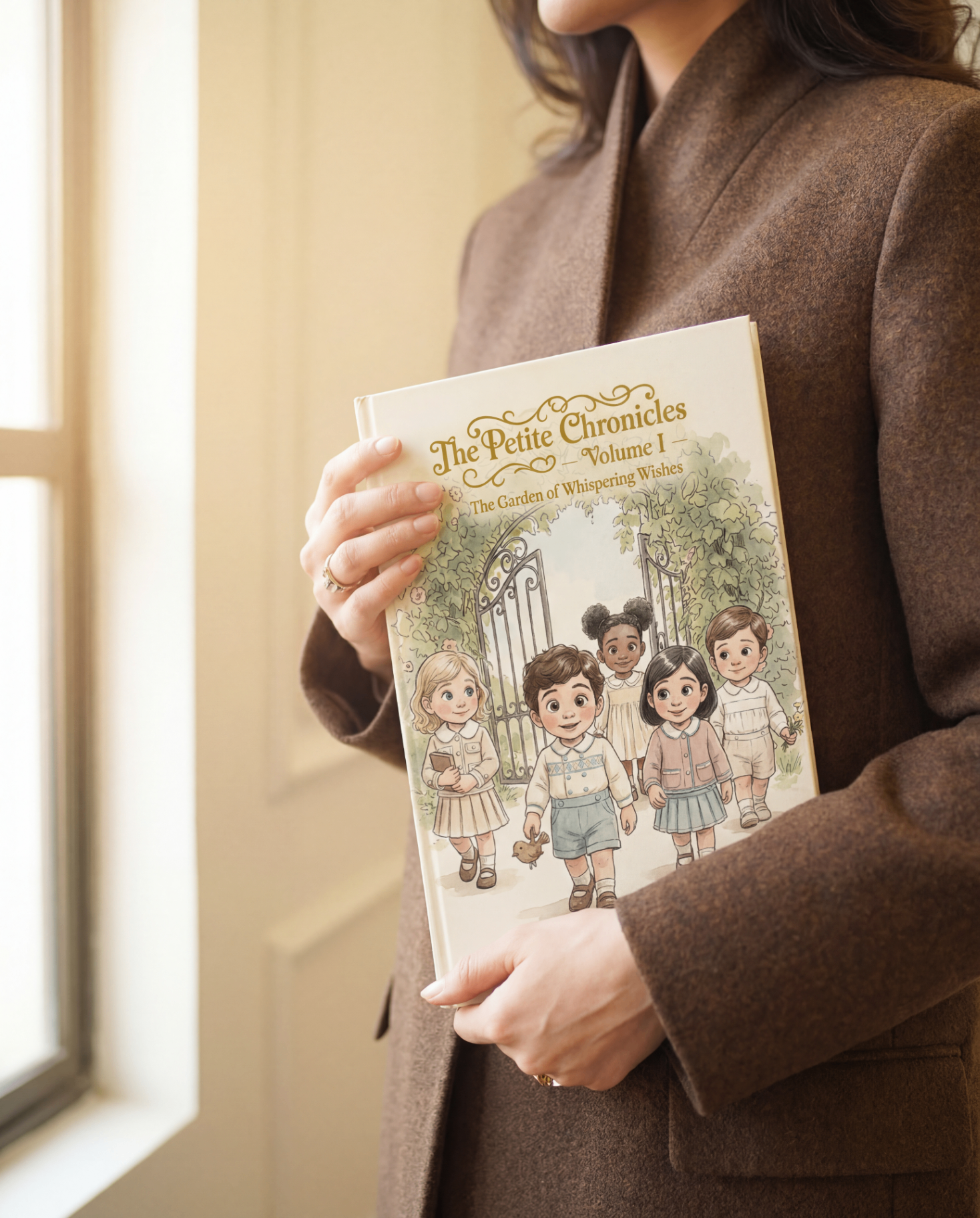 Girl reading The Petite Chronicles storybook