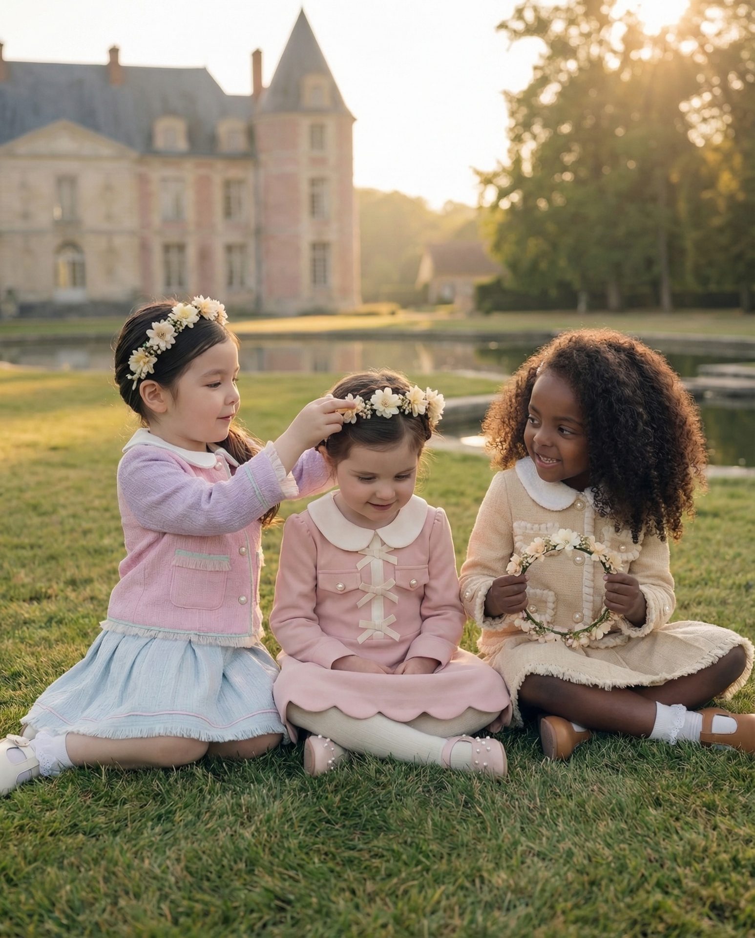 Children wearing Petite Loom heirloom clothing